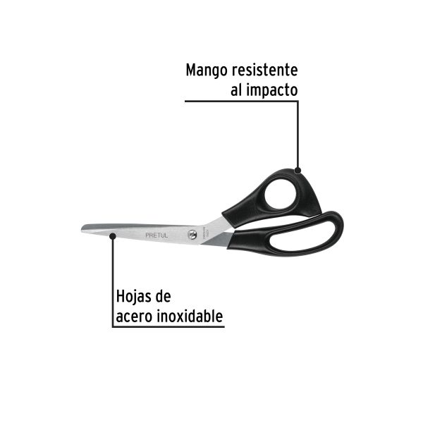 23185 - Tijera 8' de acero inoxidable para casa y oficina, PRETUL