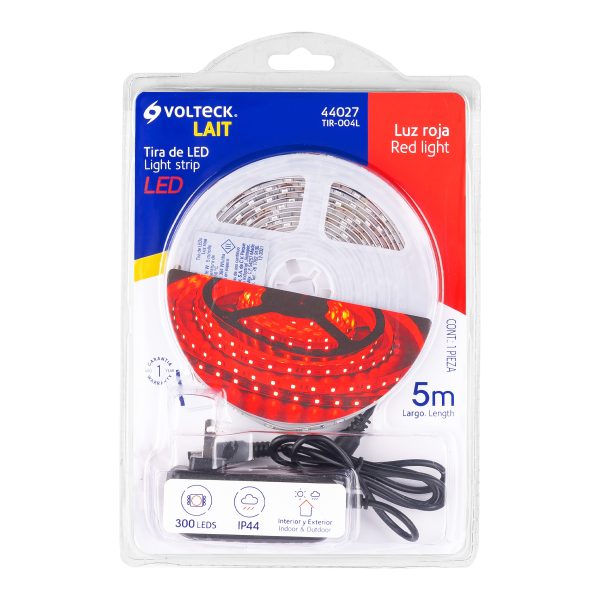 44027 - Tira de LED de 5 m 16 W para interior y exterior, rojo
