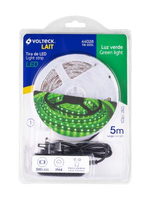 44028 - Tira de LED de 5 m 16 W para interior y exterior, verde