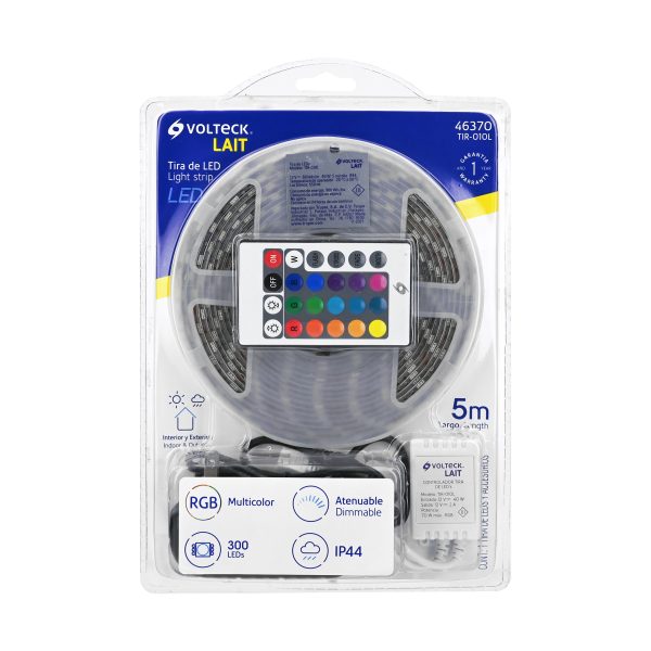 46370 - Tira LED 5 m 40 W para interior y exterior multicolor RGB