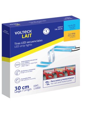 45843 - Par de Tiras LED secuenciales para auto 30cm blanco- amarill