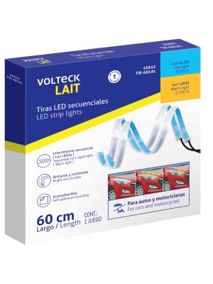 45842 - Par de Tiras LED secuenciales para auto 60cm blanco- amarill