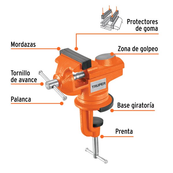 103319 - Tornillo de banco 2.5' para joyero, Truper
