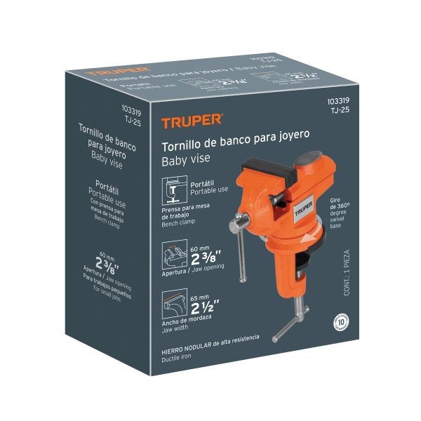 103319 - Tornillo de banco 2.5' para joyero, Truper