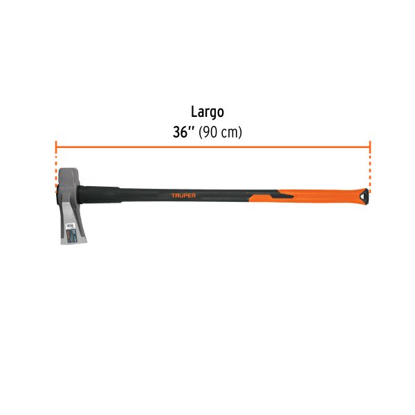 11137 - Hacha para rajar madera 8 lbs, mango fibra de vidrio 36'