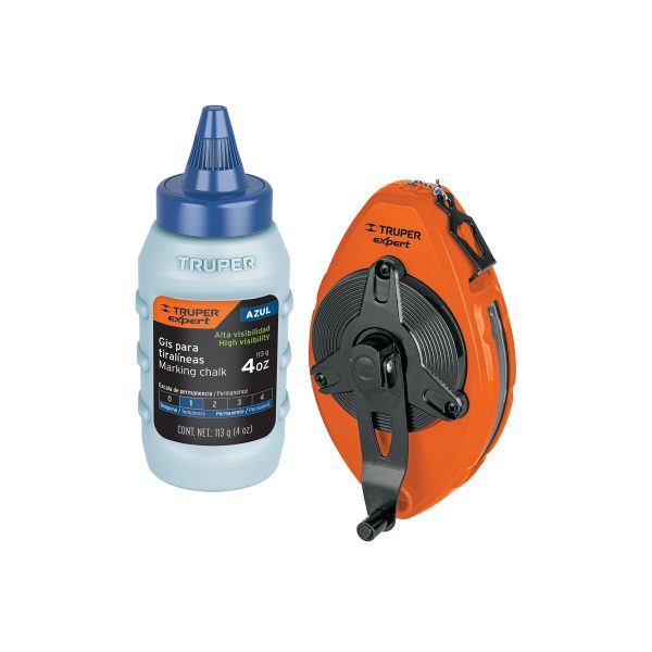 18579 - Tiralíneas metálico con gis, uso rudo, 30 m (100 ft), Expert