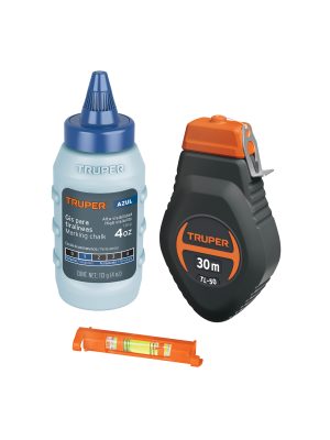 18574 - Tiralíneas plástico con gis y nivel 30 m (100 ft), Truper