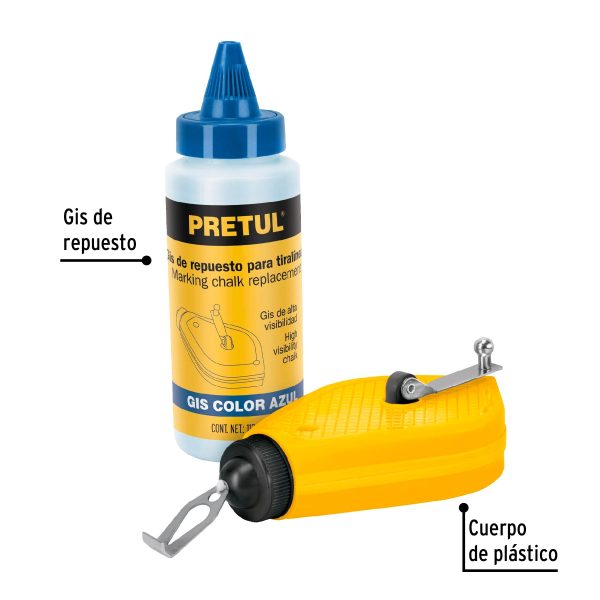 28574 - Tiralíneas plástico con gis 15 m (50 ft), Pretul