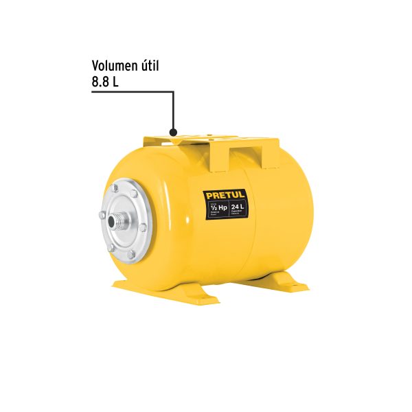 27039 - Tanque hidroneumático horizontal, 24 litros, PRETUL