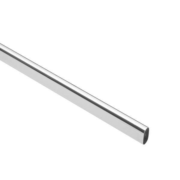 45899 - Tubo ovalado para clóset, 1.2 m, acero cromado, HERMEX