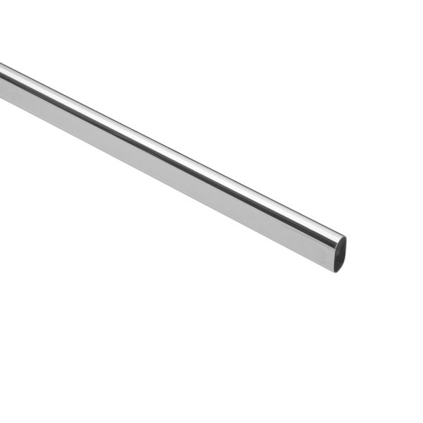 45898 - Tubo ovalado para clóset,1.8 m, acero cromado, HERMEX