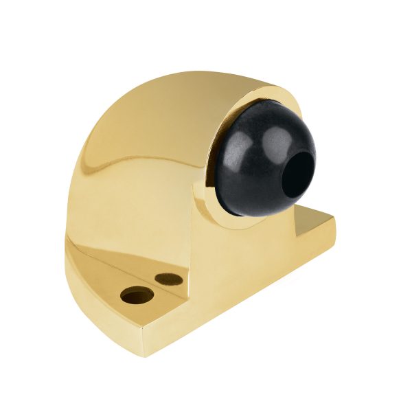 43771 - Tope tipo codo para puerta,acabado latón, HERMEX