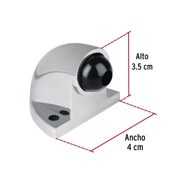 43772 - Tope tipo codo para puerta, acabado cromo HERMEX