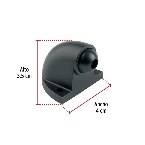 45680 - Tope tipo codo para puerta, acabado negro, HERMEX