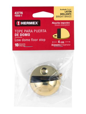 43776 - Tope tipo domo para puerta, acabado latón, HERMEX