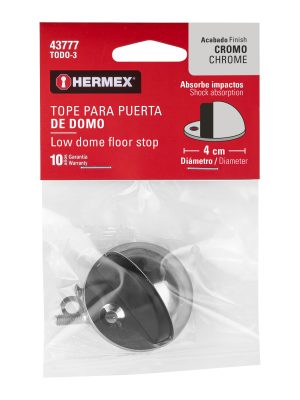 43777 - Tope tipo domo para puerta, acabado cromo, HERMEX
