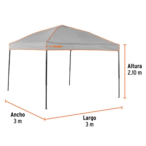 66075 - Toldo plegable de 3 x 3 m, Truper