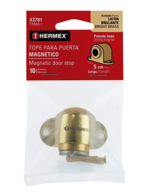 43781 - Tope para puerta magnético, acabado latón, HERMEX