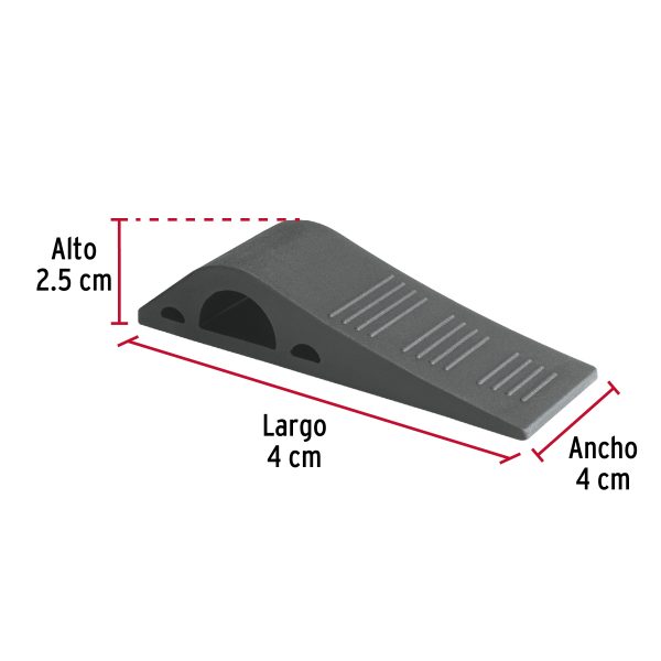 40165 - Cuña tope de caucho sintético para puerta de 12 cm, HERMEX