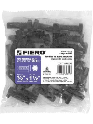 44800 - Bolsa con 30 tornillos 1/2' x 1-1/2' acero grado 5, FIERO