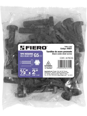 44801 - Bolsa con 30 tornillos 1/2' x 2' acero grado 5, FIERO