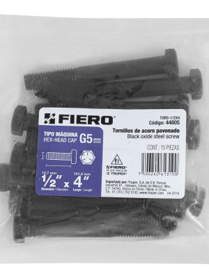 TOR5-1-2X4E1.jpg 44805 - Bolsa con 15 tornillos 1/2' x 4' acero grado 5, FIERO