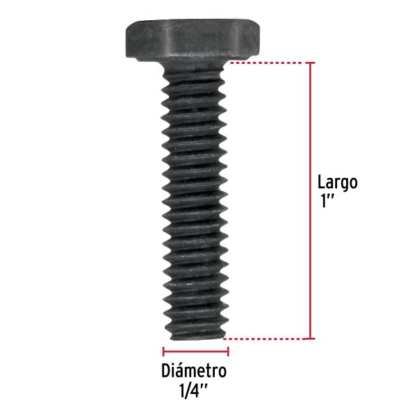 44765 - Bolsa con 100 tornillos 1/4' x 1' acero grado 5, FIERO