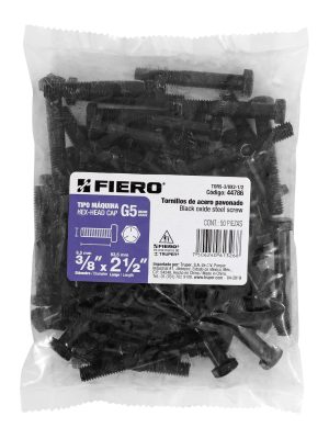 44786 - Bolsa con 50 tornillos 3/8' x 2-1/2' acero grado 5, FIERO