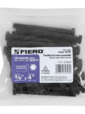 44789 - Bolsa con 30 tornillos 3/8' x 4' acero grado 5, FIERO