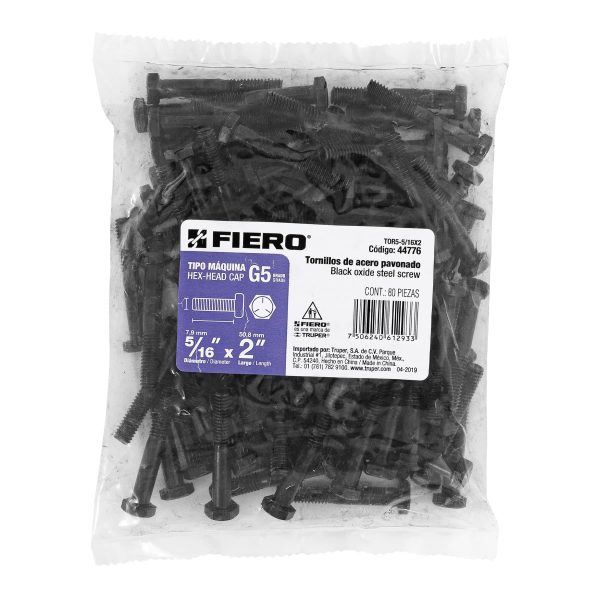 44776 - Bolsa con 80 tornillos 5/16' x 2' acero grado 5, FIERO