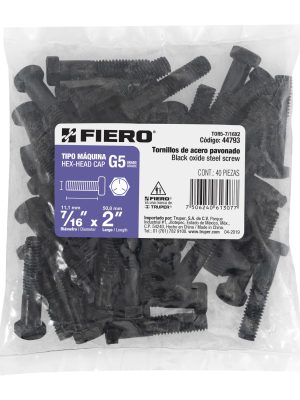 44793 - Bolsa con 40 tornillos 7/16' x 2' acero grado 5, FIERO