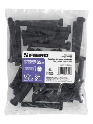 44795 - Bolsa con 30 tornillos 7/16' x 3' acero grado 5, FIERO