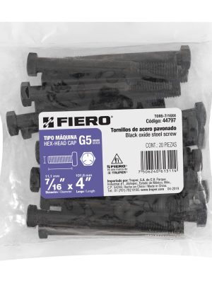 44797 - Bolsa con 20 tornillos 7/16' x 4' acero grado 5, FIERO