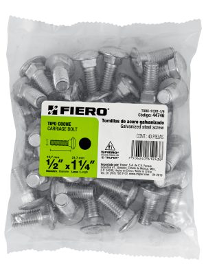 44746 - Bolsa con 40 tornillos 1/2' x 1-1/4' tipo coche, Fiero