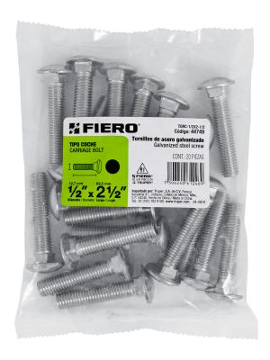 44749 - Bolsa con 20 tornillos 1/2' x 2-1/2' tipo coche, Fiero