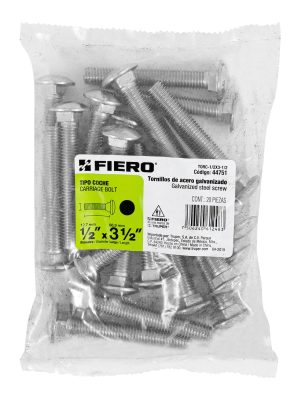 44751 - Bolsa con 20 tornillos 1/2' x 3-1/2' tipo coche, Fiero