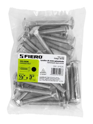 44750 - Bolsa con 20 tornillos 1/2' x 3' tipo coche, Fiero
