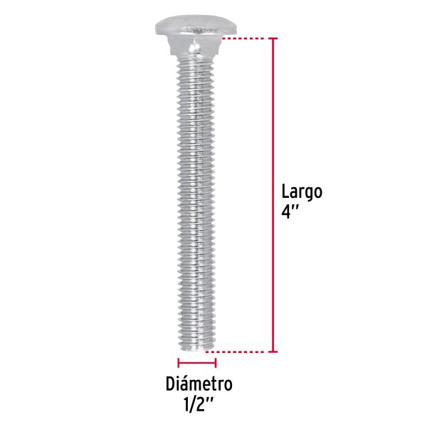 44752 - Bolsa con 15 tornillos 1/2' x 4' tipo coche, Fiero