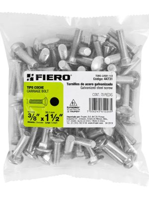 44731 - Bolsa con 70 tornillos 3/8' x 1-1/2' tipo coche, Fiero