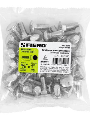 44729 - Bolsa con 40 tornillos 3/8' x 1' tipo coche, Fiero