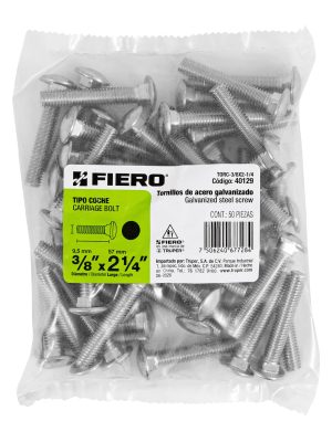 40129 - Bolsa con 50 tornillos 3/8' x 2-1/4' tipo coche, Fiero