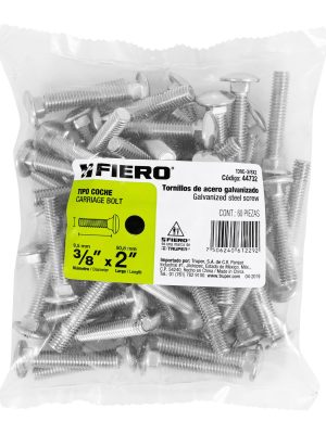44732 - Bolsa con 60 tornillos 3/8' x 2' tipo coche, Fiero