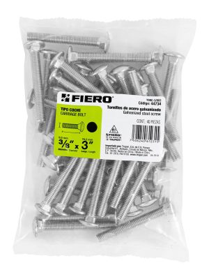 44734 - Bolsa con 40 tornillos 3/8' x 3' tipo coche, Fiero