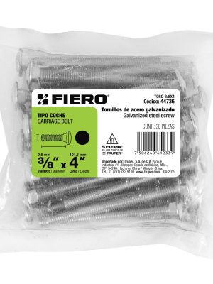 TORC-3-8X4E1.jpg 44736 - Bolsa con 30 tornillos 3/8' x 4' tipo coche, Fiero