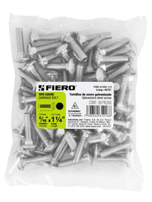 44721 - Bolsa con 60 tornillos 5/16' x 1-1/4' tipo coche, Fiero