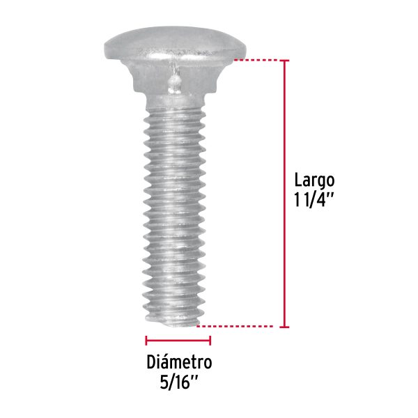 44721 - Bolsa con 60 tornillos 5/16' x 1-1/4' tipo coche, Fiero