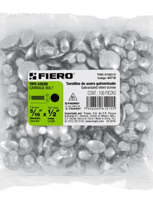 44718 - Bolsa con 100 tornillos 5/16' x 1/2' tipo coche, Fiero