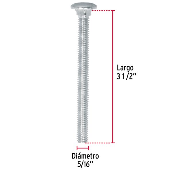 44726 - Bolsa con 50 tornillos 5/16' x 3-1/2' tipo coche, Fiero