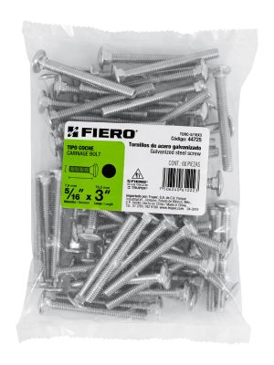 44725 - Bolsa con 60 tornillos 5/16' x 3' tipo coche, Fiero