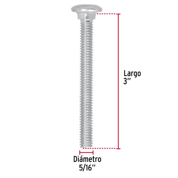 44725 - Bolsa con 60 tornillos 5/16' x 3' tipo coche, Fiero